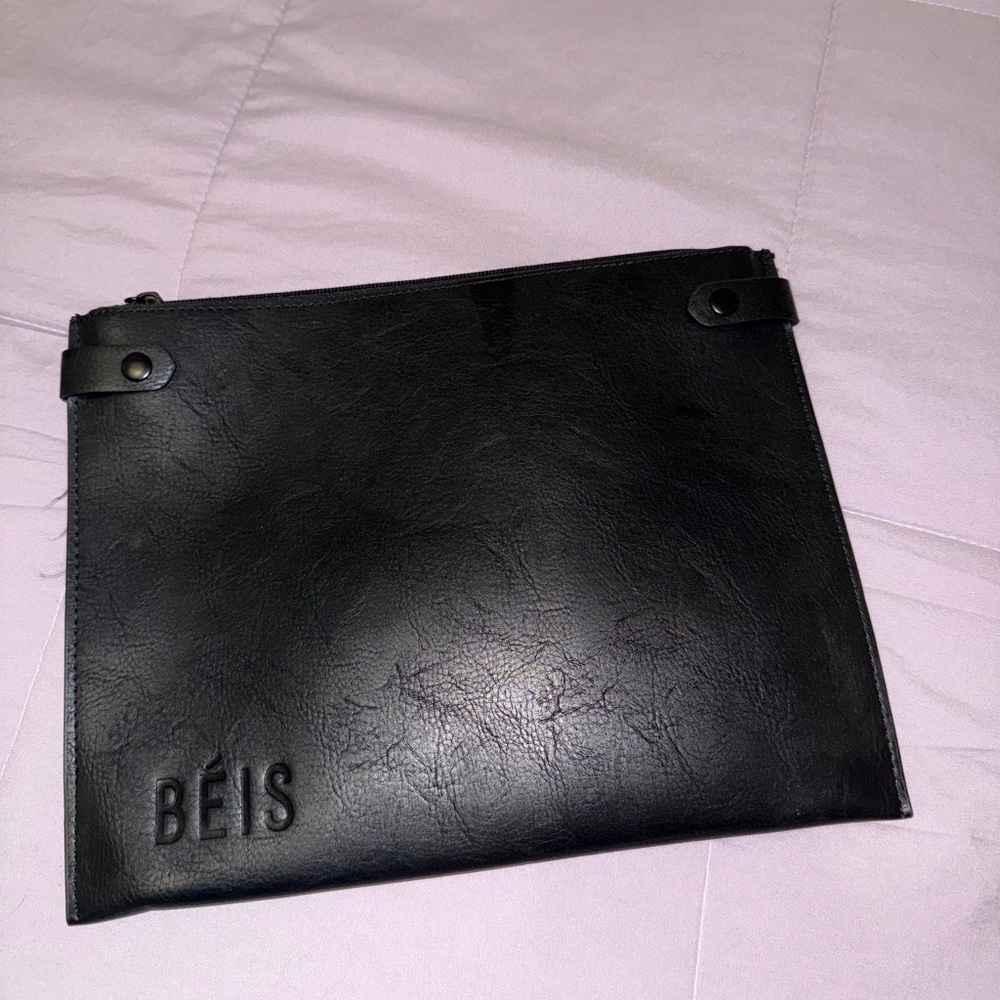 BEIS Black Clutch Sleek Minimalist Design